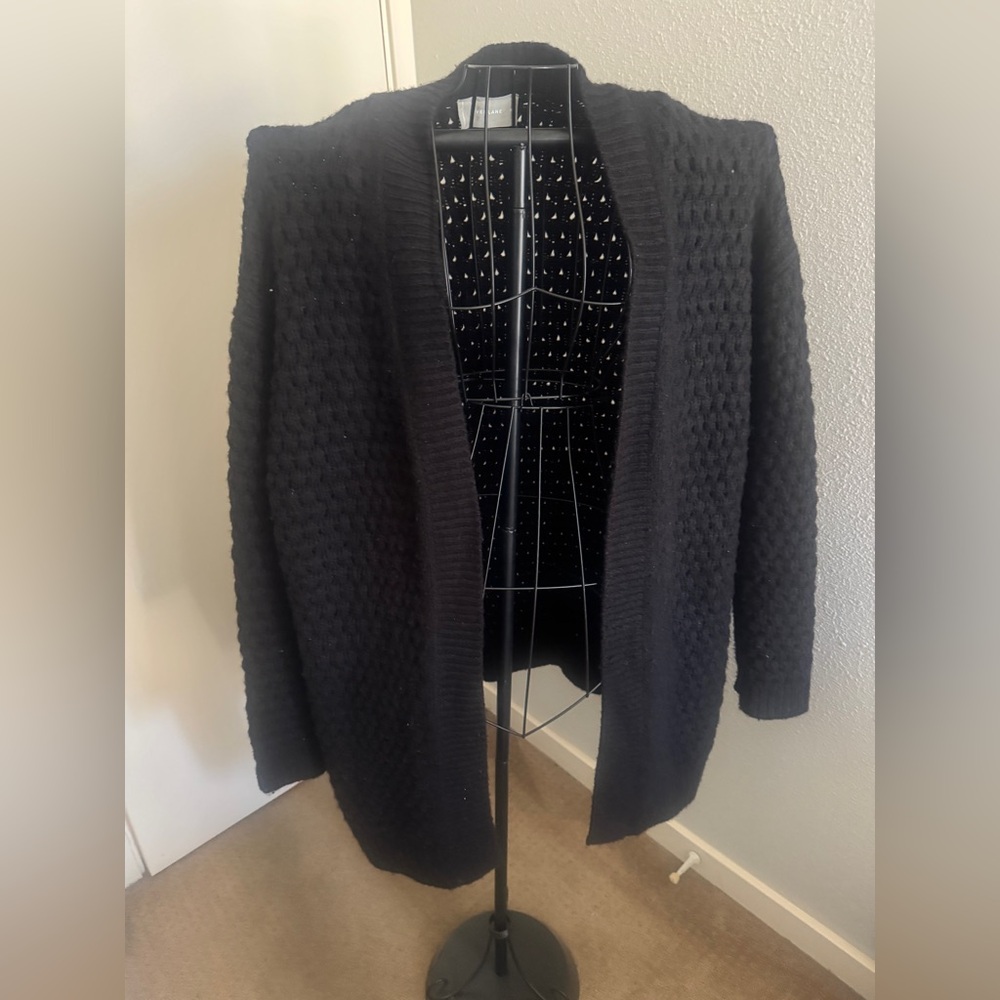 Everlane Black Chunky Knit Cardigan